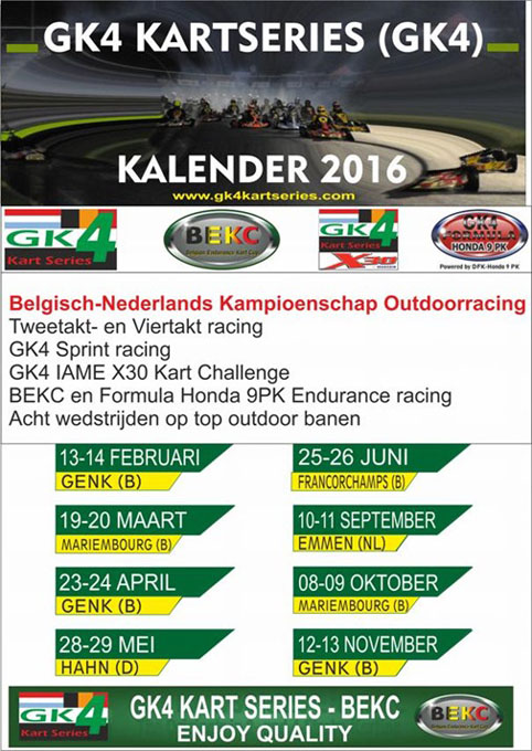 Kalender GK4 Kart Series 2016